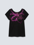 T-shirt with jumbo embroidered flower image number 3