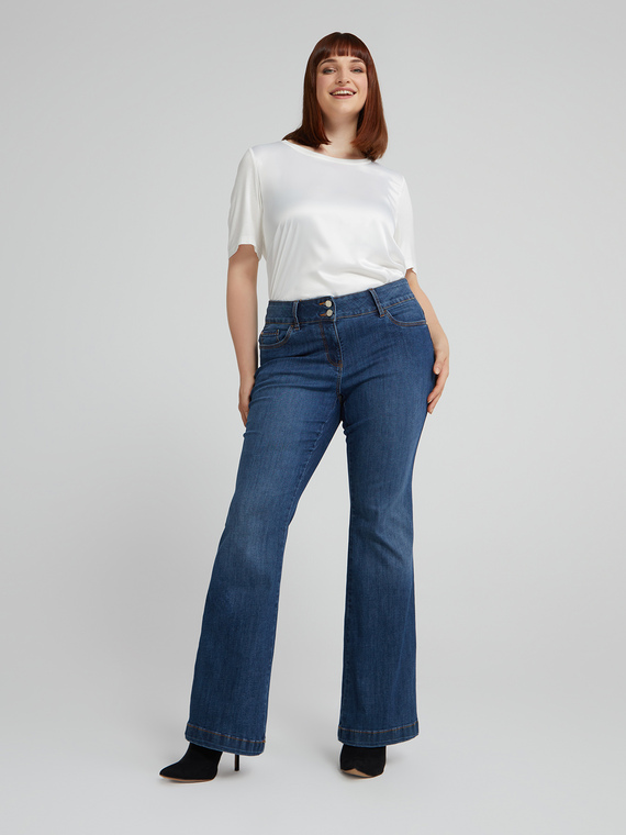 Jeans flare Turchese