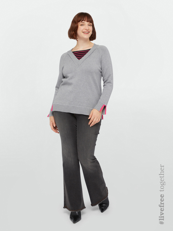 LENZING™ ECOVERO™ viscose sweater with stripes