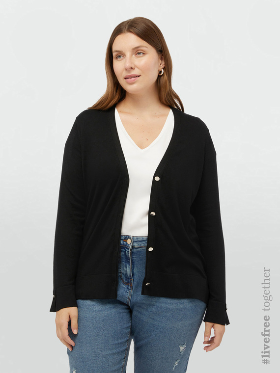 LENZING™ ECOVERO™ viscose cardigan with buttons