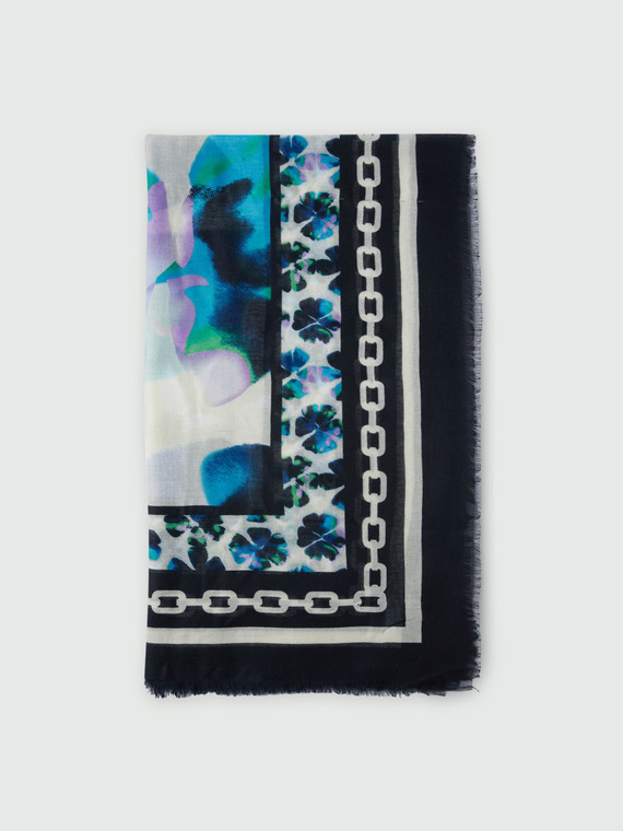 Foulard floreale con bordi