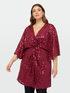 Vestito color burgundy paillettes all over image number 4