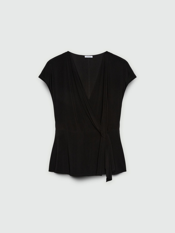 T-shirt in jersey con incrocio