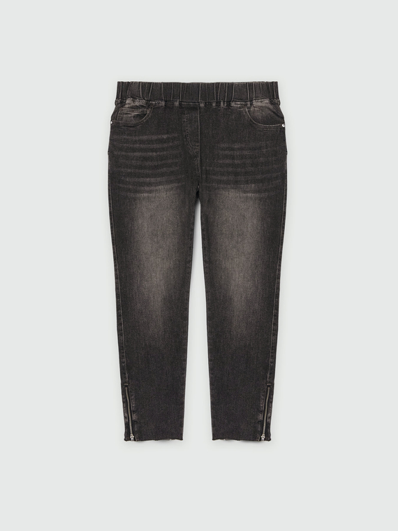 Jeggings with hem zip