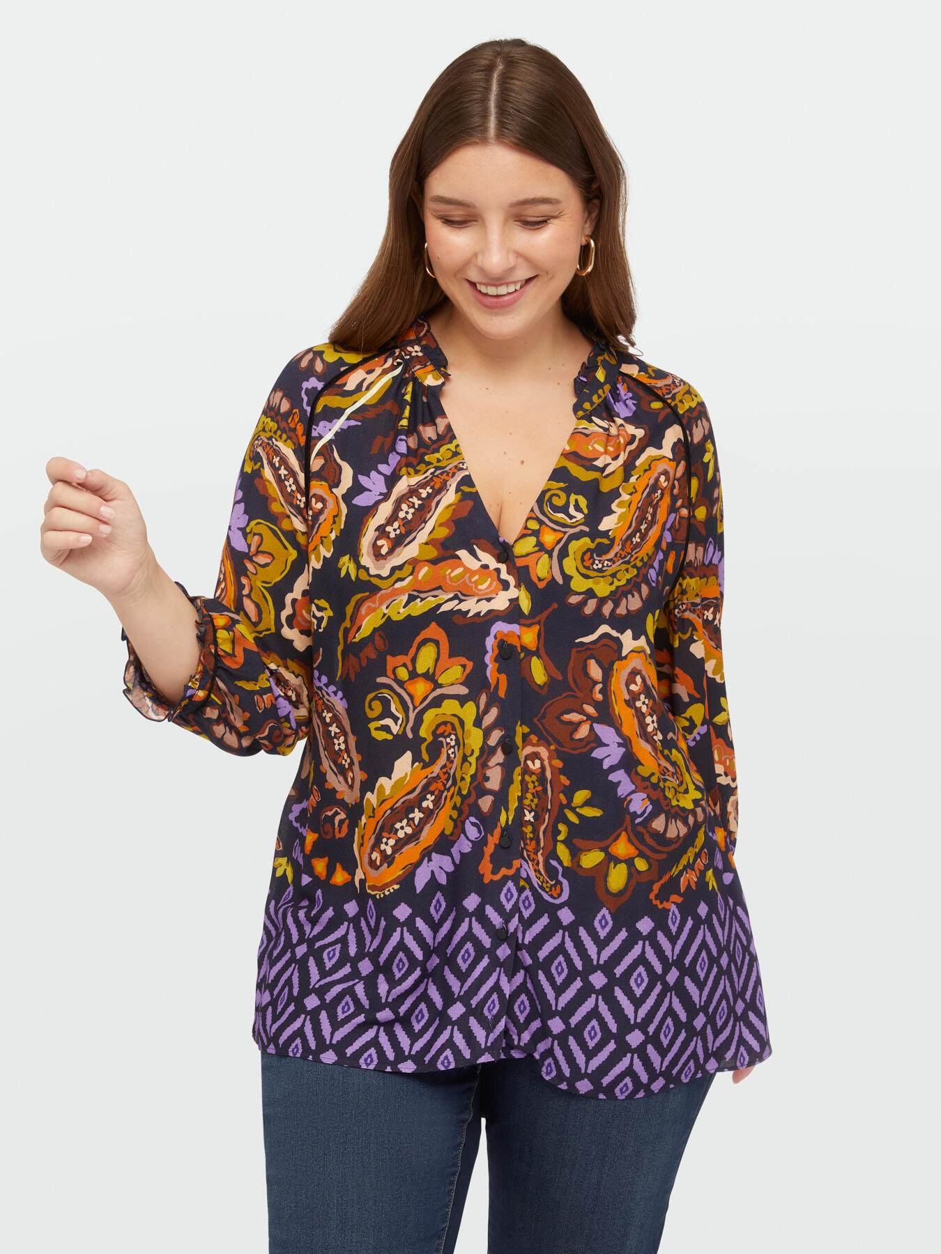 Blusa dalla stampa paisley image number 0