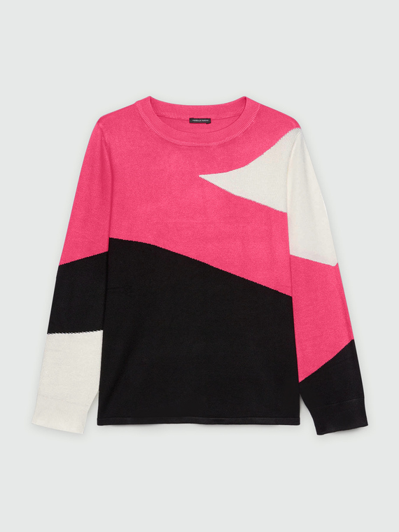 Colour block LENZING™ ECOVERO™ viscose sweater