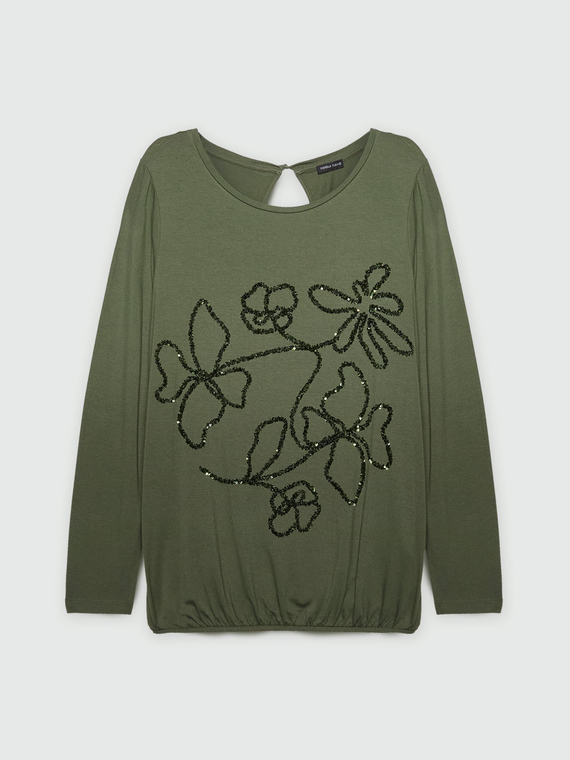 T-Shirt mit Blumenmuster aus Viskose LENZING™ ECOVERO™