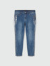 Jeans skinny con bordi silver image number 4