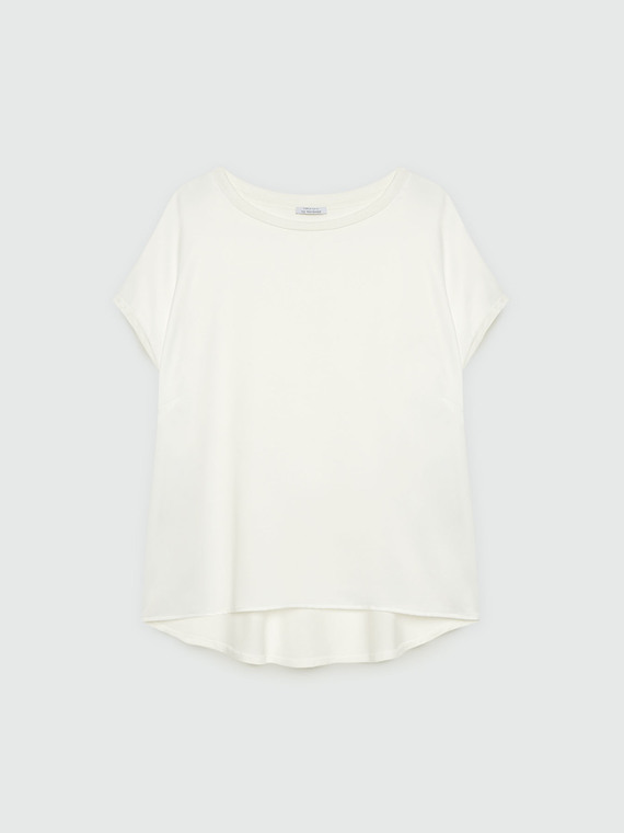 Blusa in raso e jersey