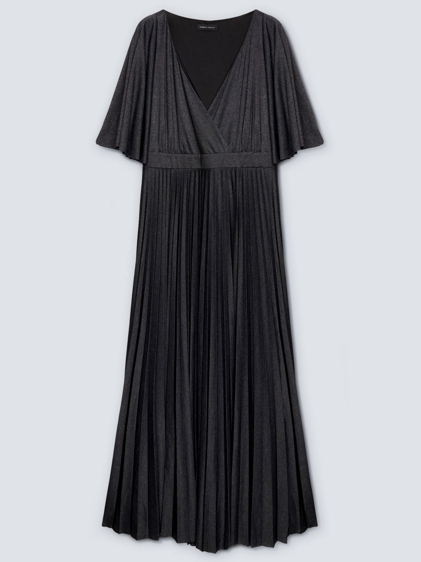 Vestito lungo in jersey lurex plissettato