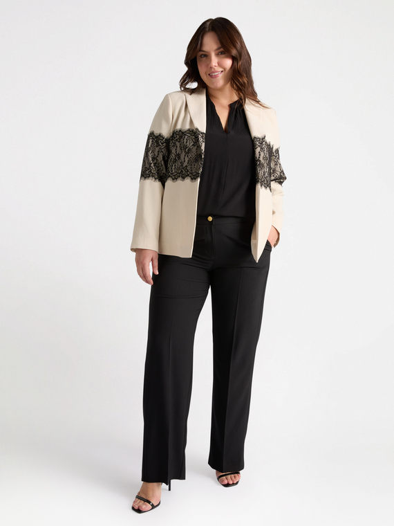 Blazer con maxi inserto in pizzo