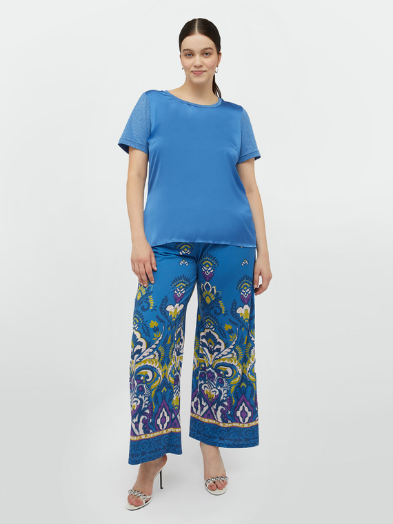 Printed satin trousers