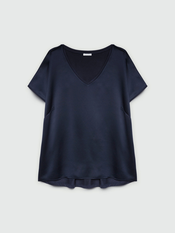 T-shirt in raso e jersey