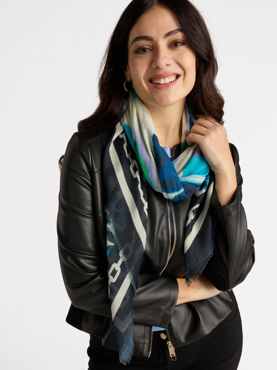 Foulard floreale con bordi