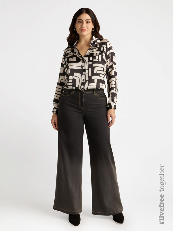 Jeans wide leg lavaggio nero