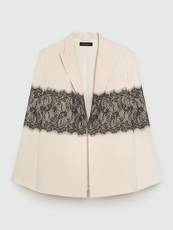 Blazer con maxi inserto in pizzo