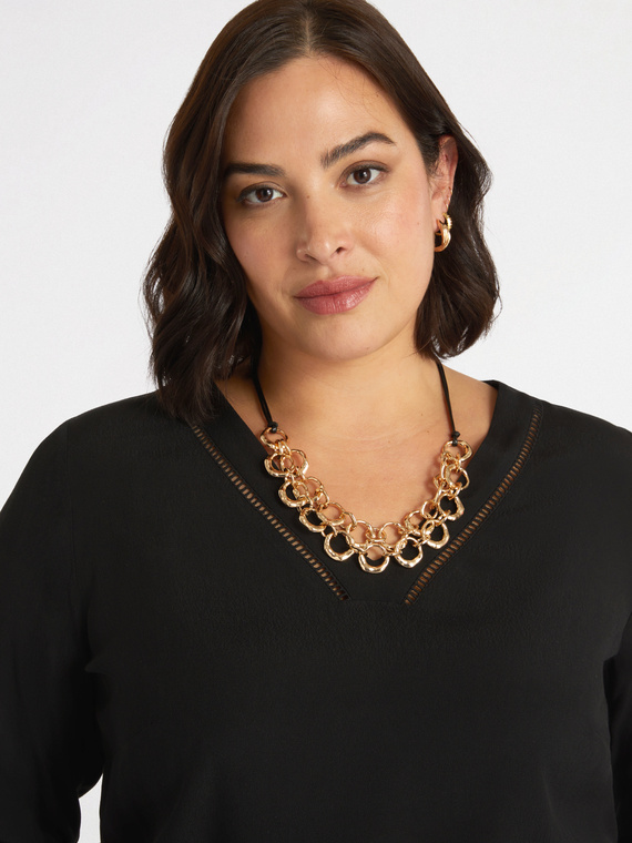 Collana con doppia catena di anelli