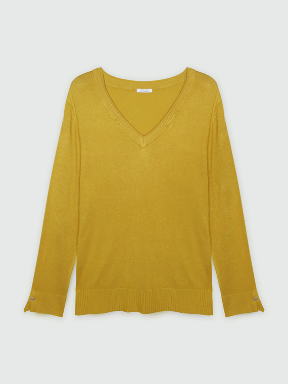 V-neck sweater in LENZING™ ECOVERO™ viscose